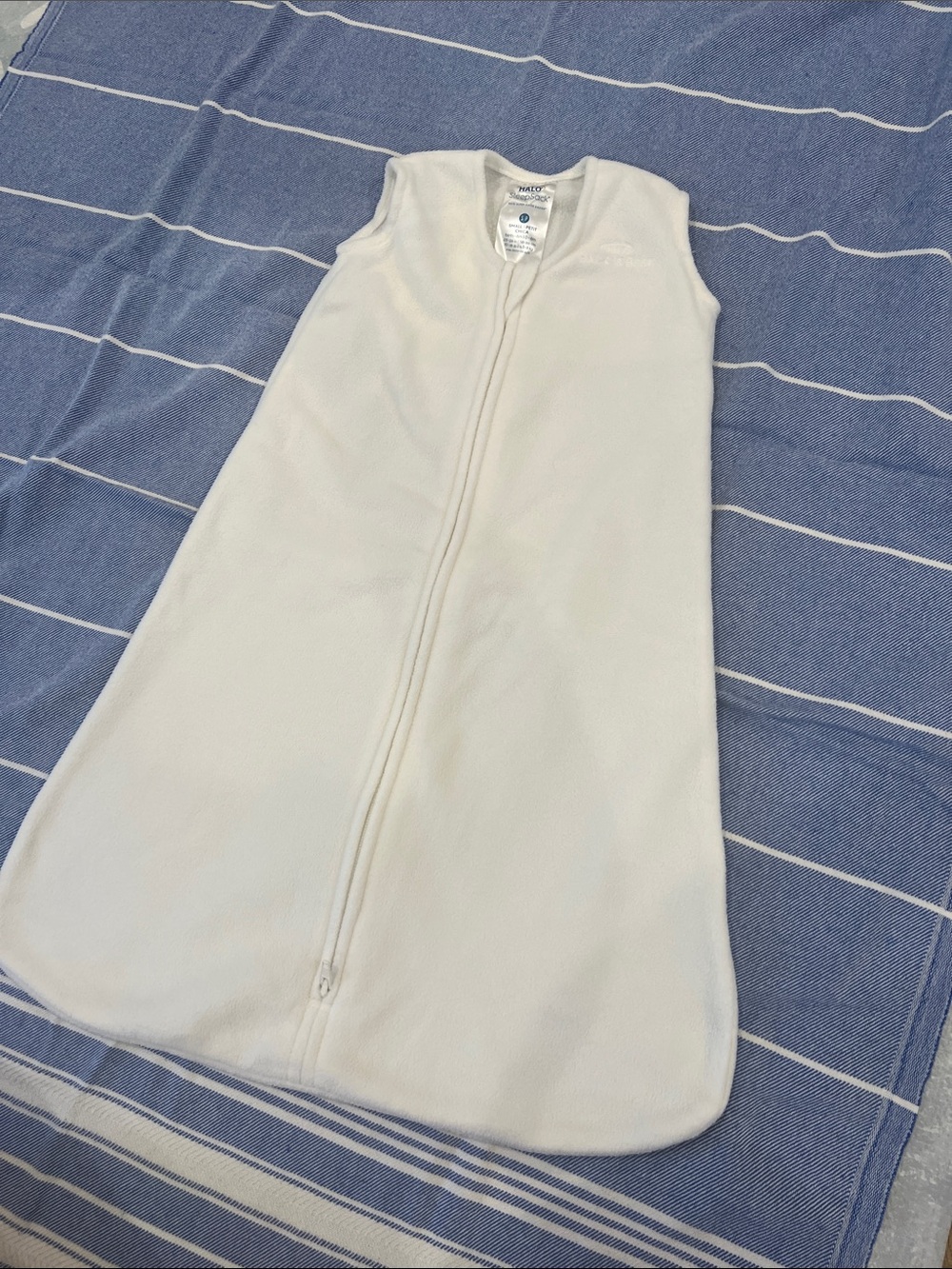 Halo White Zippered Baby Sleep Sack